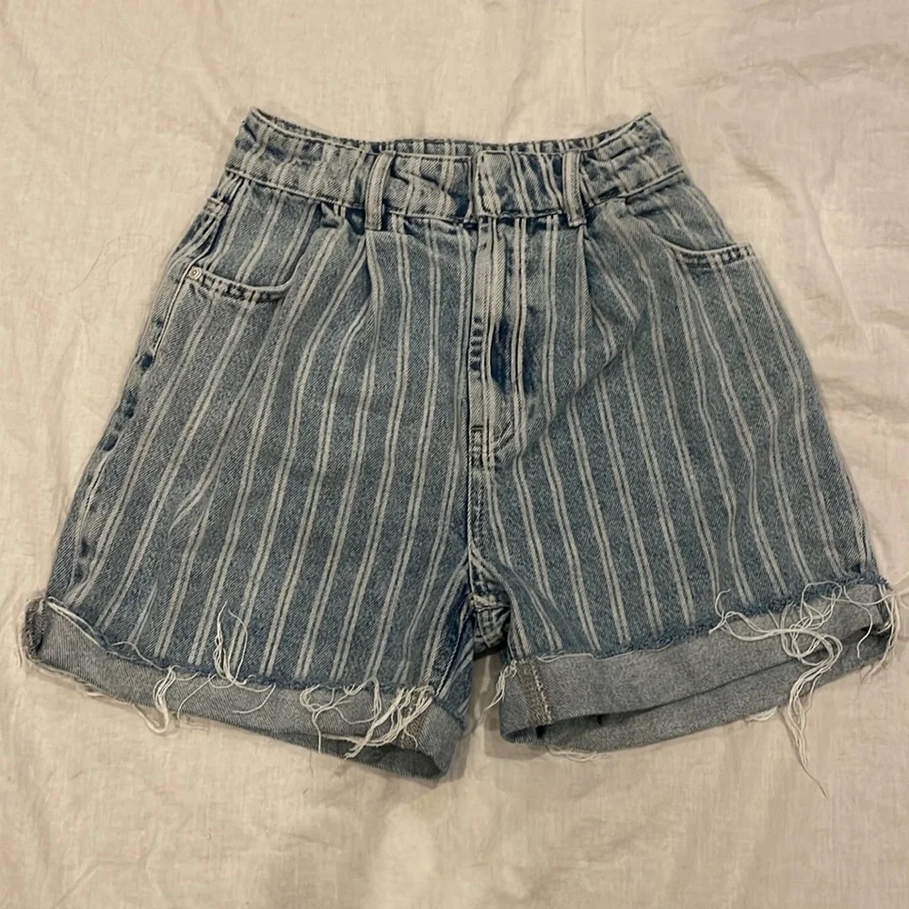 Free People x We The Free Dogtown Cutoff striped denim shorts - Picture 3 of 7